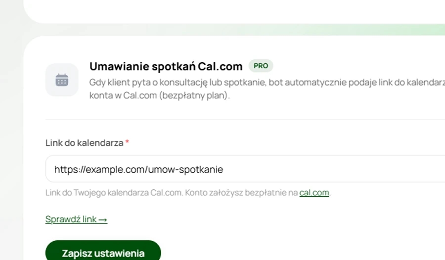 Umawianie spotkań (Cal.com)