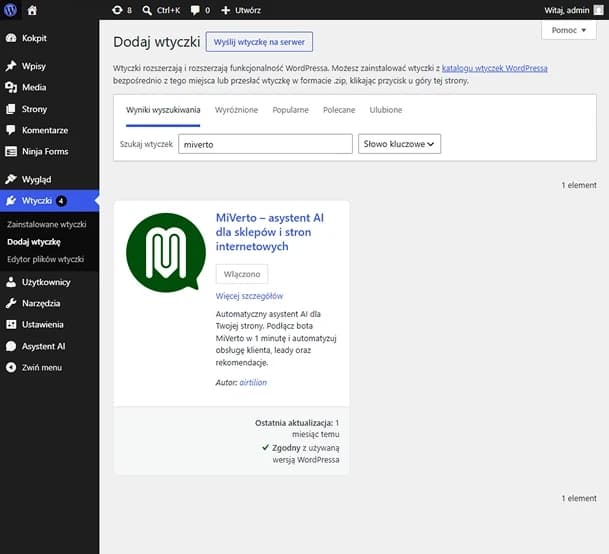 Wtyczka MiVerto dla Wordpress